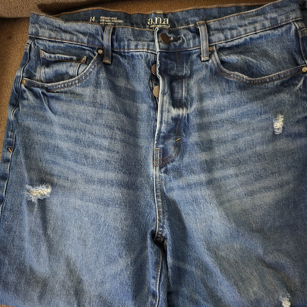 a.n.a Distressed Blue Jeans